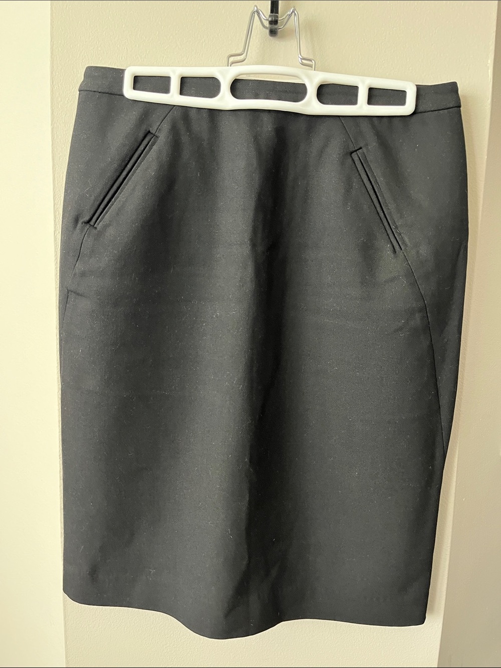 LOFT Black Knee-Length Pencil Skirt with Front Pocket Slits